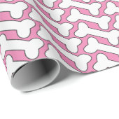 Weißes Knochenmuster auf rosa Farbe Geschenkpapier (Rolleneckpunkt)