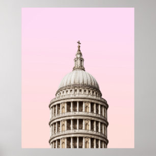 WEISSES KONKRETES GEBÄUDE UNTER SCHLIESSUNGEN POSTER