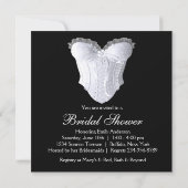 Weißes Korsett-Brautparty - Farbhintergrund Einladung (Rückseite)