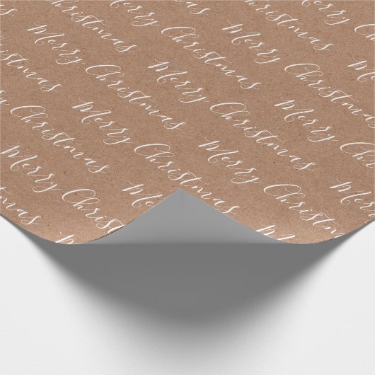 Weißes Kraftpapier "Frohe Weihnachten" Geschenkpapier (Ecke)