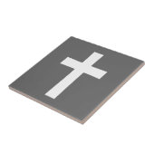 Weißes Kreuz auf schwarz Fliese (Seite)