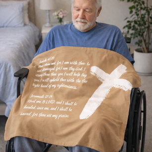 Weißes Kreuz Christliches Gebetsdecke Fleecedecke