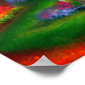 Weißes Kreuz im Garten beim Nachtposter Poster (Ecke)