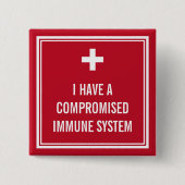 Weißes Kreuz-Rotes komprimiertes Immunsystem Button (Vorderseite)