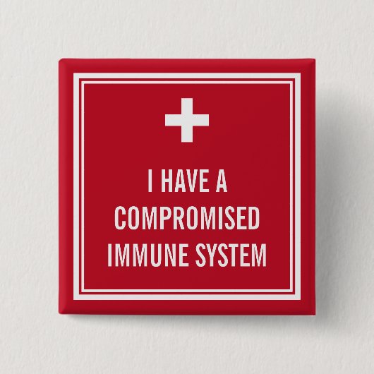 Weißes Kreuz-Rotes komprimiertes Immunsystem Button (Vorderseite)