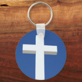 Weißes Kreuz Schlüsselanhänger (Vorderseite)
