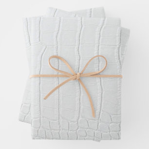 Weißes Krokodil-Hautbild Neu Geschenkpapier Set