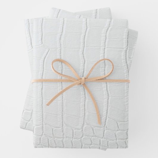 Weißes Krokodil-Hautbild Neu Geschenkpapier Set (Beispiel)