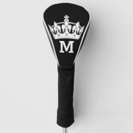 Weißes Kronen-Monogramm personalisiert Golf Headcover