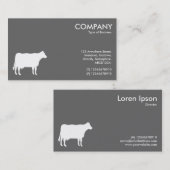 Weißes Kuhsymbol - Grau 666666 Visitenkarte (Vorne/Hinten)
