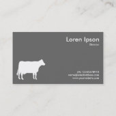 Weißes Kuhsymbol - Grau 666666 Visitenkarte (Rückseite)