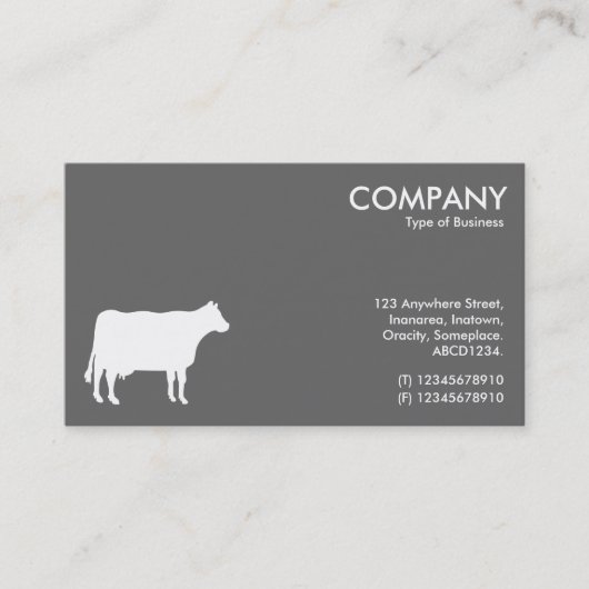 Weißes Kuhsymbol - Grau 666666 Visitenkarte (Vorderseite)