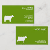 Weißes Kuhsymbol - Grün 669900 Visitenkarte (Vorne/Hinten)