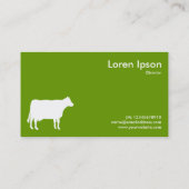 Weißes Kuhsymbol - Grün 669900 Visitenkarte (Rückseite)