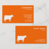 Weißes Kuhsymbol - Orange FF6600 Visitenkarte (Vorne/Hinten)