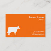 Weißes Kuhsymbol - Orange FF6600 Visitenkarte (Rückseite)