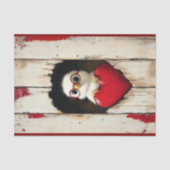 Weißes Küken, rote Brille & rotes Herz BY4 Decoupa Seidenpapier (Vorderseite)