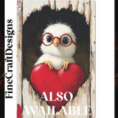 Weißes Küken, rote Brille & rotes Herz BY4 Decoupa Seidenpapier