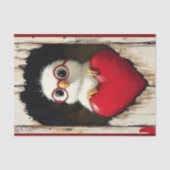 Weißes Küken, rote Brille und rotes Herz BY5 Decou Seidenpapier (Vorderseite)