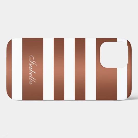 Weißes Kupfer gestreift Case-Mate iPhone Hülle (Rückseite (Horizontal))