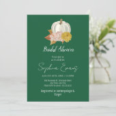 Weißes Kürbis Grünes Brautparty Einladung (Stehend Vorderseite)