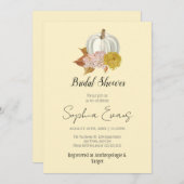 Weißes Kürbis Herbstgelbes Brautparty Einladung (Vorne/Hinten)