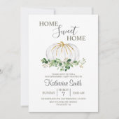 Weißes Kürbisgewächshaus Grüne Party Einladung (Vorderseite)