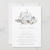 Weißes Kürbiskürbis Brautparty Einladung (Vorderseite)