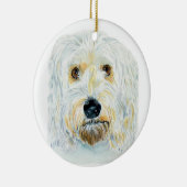 Weißes Labradoodle Keramikornament (Rechts)