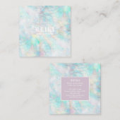 *~* weißes Lacey Mandala-Pastellrosa-Gelb-Blau Quadratische Visitenkarte (Vorne/Hinten)