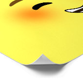Weißes Lächeln Emoji Poster (Ecke)