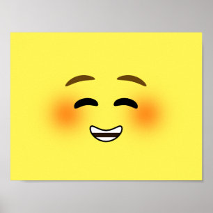 Weißes Lächeln Emoji Poster