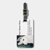 Weißes Lama Gepäckanhänger (Vorderseite vertikal)