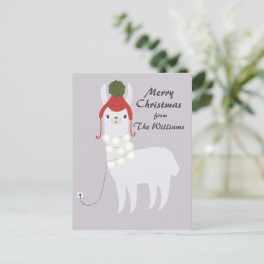 Weißes Lama verstopftes herein Weihnachten (Stehend Vorderseite)