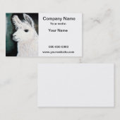 Weißes Lama Visitenkarte (Vorne/Hinten)