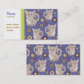 Weißes langhaariges Chihuahua-Muster Visitenkarte (Vorne/Hinten)