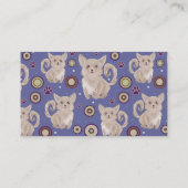 Weißes langhaariges Chihuahua-Muster Visitenkarte (Rückseite)