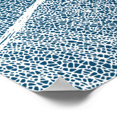 Weißes Leaf-Gitter-Illustration Dunkles blaues Pos Poster (Ecke)