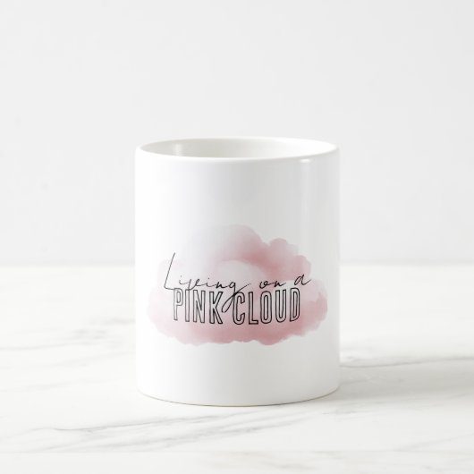 Weißes Leben auf einer rosa Wolke Kaffeetasse (Mittel)