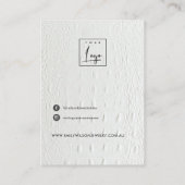 Weißes Leder Textur Blank Juwelier Display Visitenkarte (Rückseite)