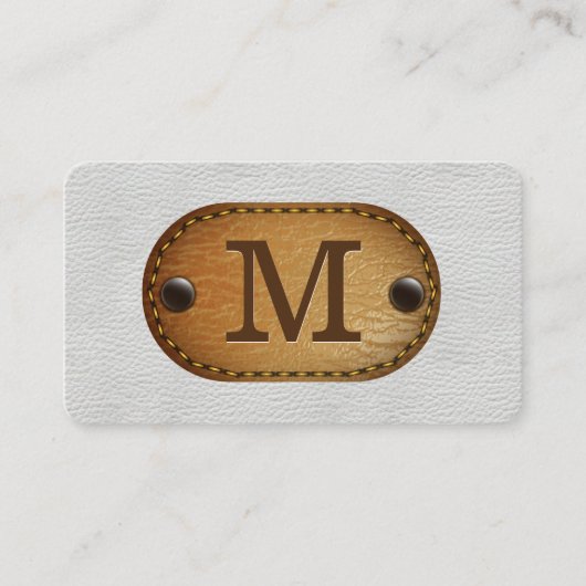 Weißes Leder und braunes Leder Visitenkarte (Vorderseite)