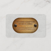 Weißes Leder und braunes Leder Visitenkarte (Rückseite)