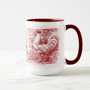 Weißes Leghorn im Rot Tasse