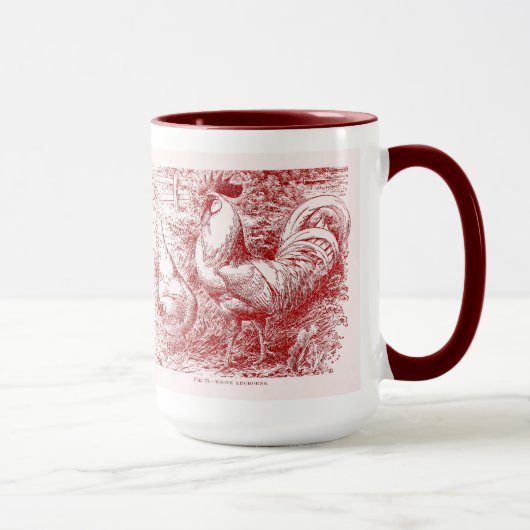 Weißes Leghorn im Rot Tasse (Rechts)