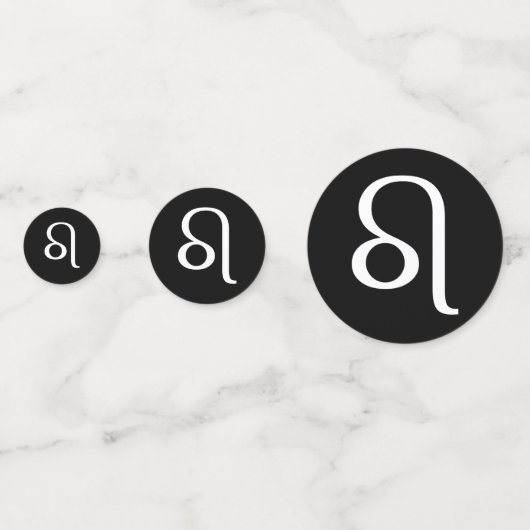 Weißes Leo-Löwe-Astrologie-Symbol auf schwarz Konfetti (Rückseiten)