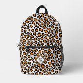 Weißes Leopard Muster Girly Cheetah Print Bedruckter Rucksack (Vorderseite)
