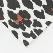 Weißes Leopardenblatt Fleecedecke (Ecke)