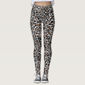 Weißes Leopardenblatt Leggings (Vorderseite)