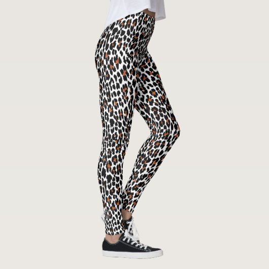 Weißes Leopardenblatt Leggings (Rechts)