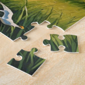 Weißes Leuchtturm mit Segelboot Puzzle (Seite)